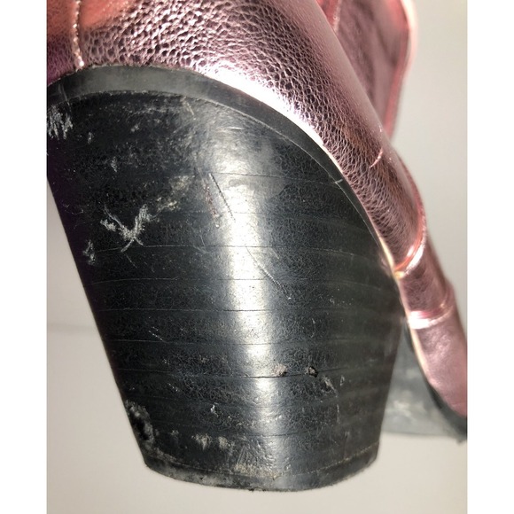 Billini Andi Metallic Pink Fringe Cowboy Cowgirl Boots Womens Damaged Heels 9 - Picture 12 of 16